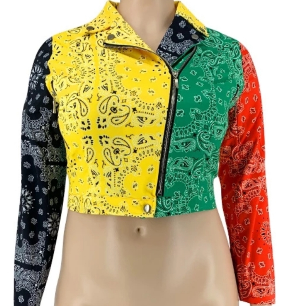 Bandana cropped short shirt